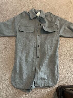 Nwt Zara Long Wool Blend Oversized Shirt Jacket - XS
